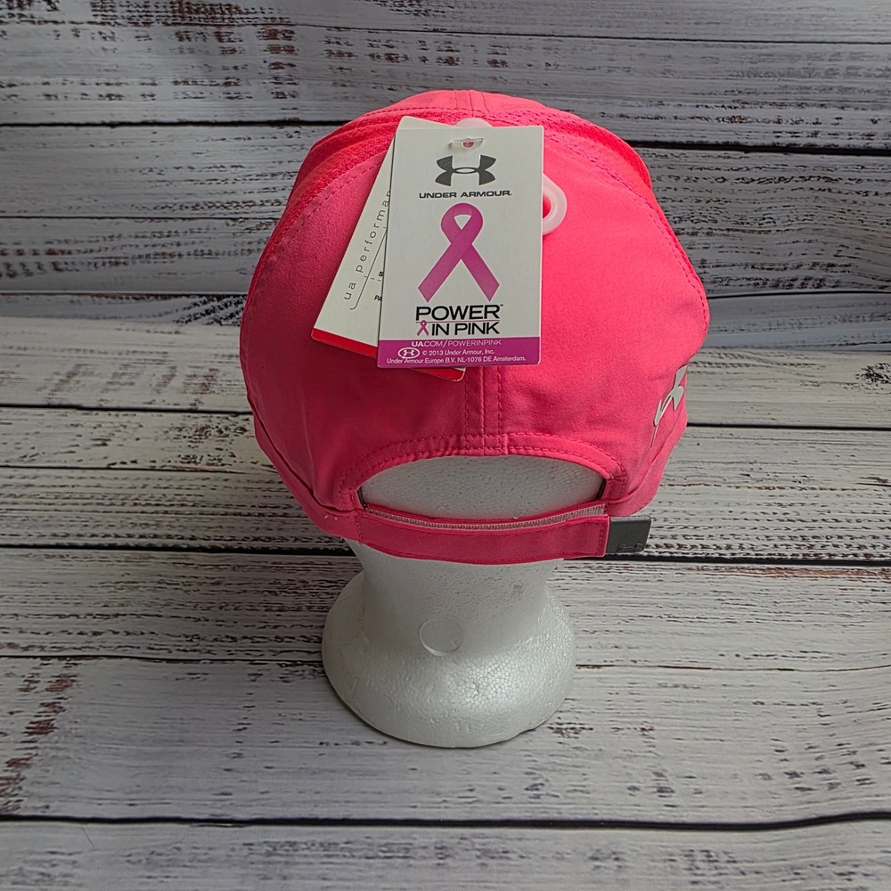 Under Armour Womens Power In Pink Cure Breast Cancer Awareness Hat HeatGear New - Picture 3 of 10